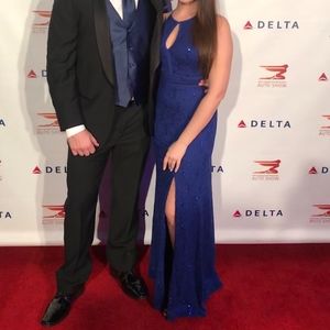 Morgan & Co Sequin and Lace Formal Gown